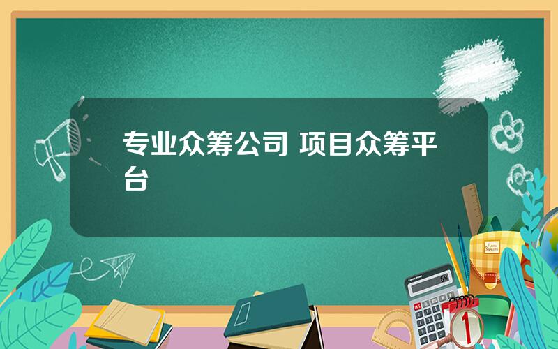 专业众筹公司 项目众筹平台